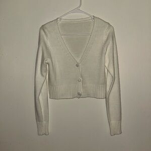 SHEIN Off-White V-Neck Cardigan